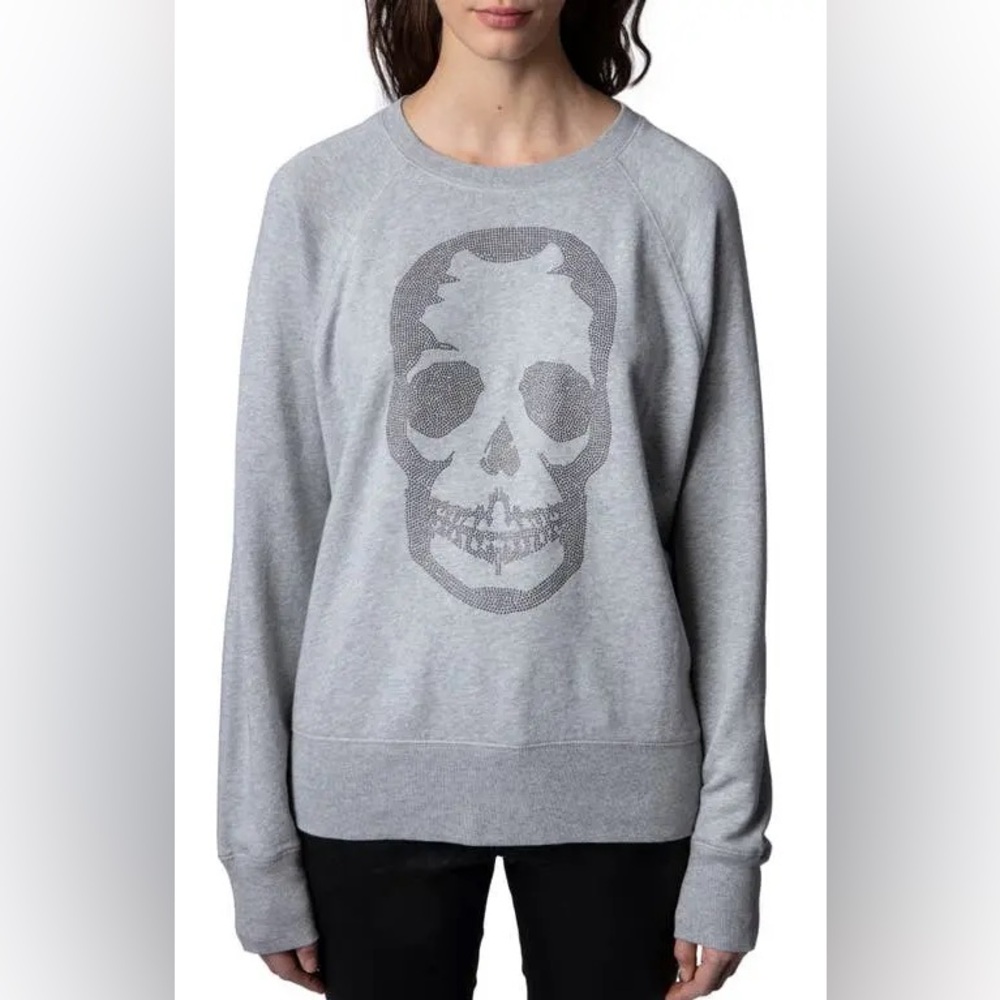 💀 Zadig & Voltaire Gray Skull Crewneck Sweatshirt 💀